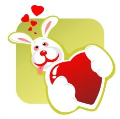 enamored rabbit and heart N2