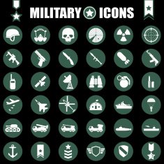 Military icons set N2
