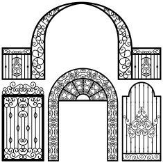 Entrance Gate Door Fence Vintage Retro Ancient Garden