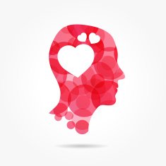 in love - man head with heart instead of brain N2