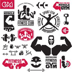Fitness gym icons N9
