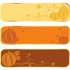 Pumpkin banners with gold rim