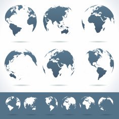 Globes set - illustration