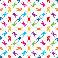 Seamless Pattern People Icon N2