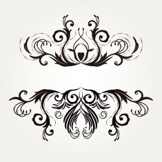 Retro floral frame for vintage design N2