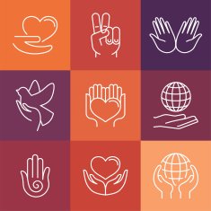 Vector charity line logos and signs N2