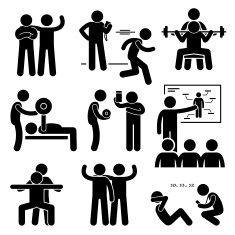 Personal Gym Coach Trainer Instructor Exercise Workout Pictogram N2
