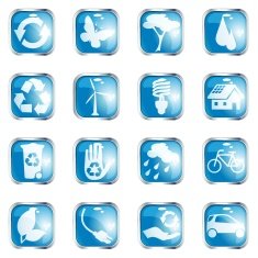 Blue High-gloss eco buttons