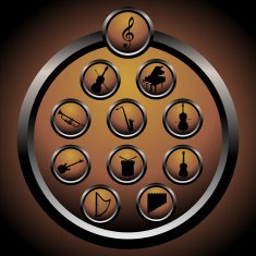 Music icons - vector