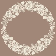 White Lace Wreath Floral Pattern N2