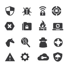 Network Security Silhouette icons