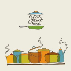 vector colorful saucepan card