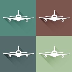 Flat long shadow air plane