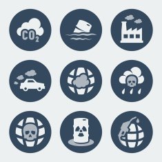 Vector pollution icons set