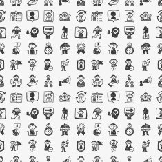 Vector seamless business concept doodle pattern