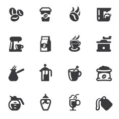 Coffee Silhouette icons N2