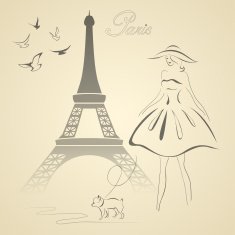 French retro style vector illustration N2