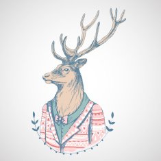 Portrait of a deer in tuxedo N3
