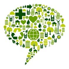 Bubble dialogue with environmental icons N2