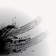 Grunge blots tire track