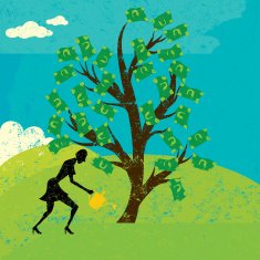 Watering a money tree