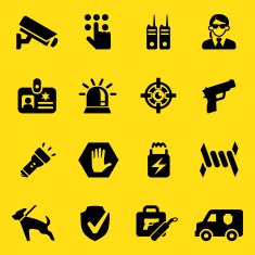 Security Guard Yellow Silhouette icons