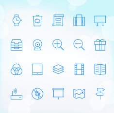 20 Trendy Thin Icons for web and mobile Set 9