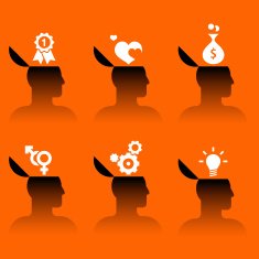 icons of heads with various objects N2