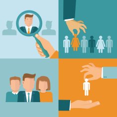 Vector business and employment concepts in flat style N2