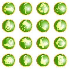 Green High-gloss eco buttons