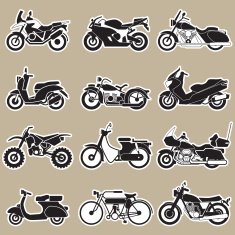 Motorcycle Icons set Vector Illustration