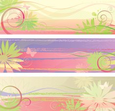 Abstract floral banners
