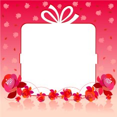 Gift Box With Pink and Red Roses Background N2