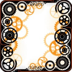 Mechanical cog wheel frame N6