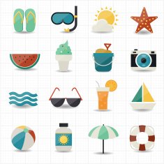 Summer and beach icons N3