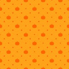 Seamless polka dots pattern with pumpkin