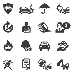 Car Insurance Silhouette icons N2
