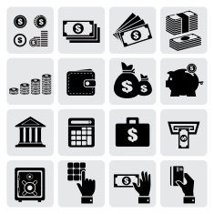 Finance and money icons set