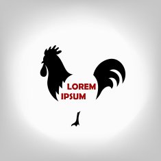 The black stylized cocks on a white background N8