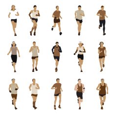 Running people silhouettes N8