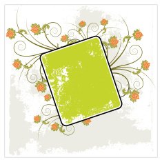 Grunge floral frame background N3