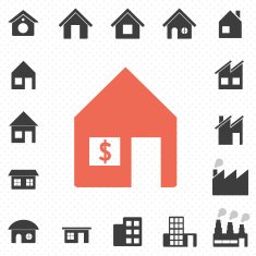 houses and building icon for real estate