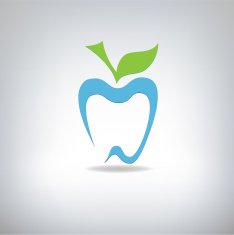tooth in the form of apple