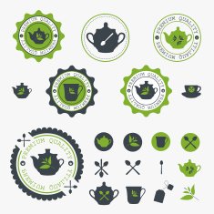 Set of tea lable Vector