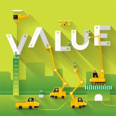 Value text illustration in construction