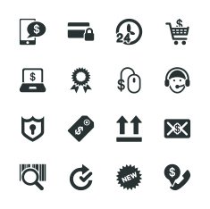 Online shopping Silhouette Icons N2
