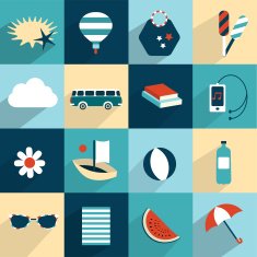 Summer flat icon collection Vector