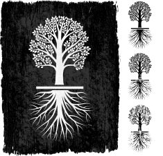 Tree Grunge Icon Set