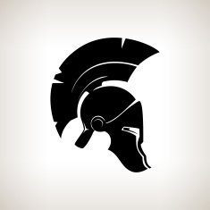 Silhouette helmet on a light background vector illustration N4