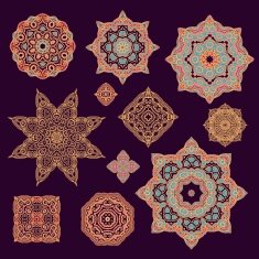 Set of oriental decorative rosettes N2